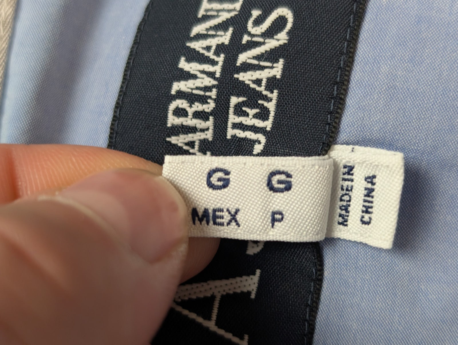 Chemise Armani Jean bleu uni taille M #265m