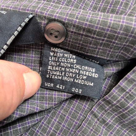 Chemise Nautica Hong Kong M vert violet carreaux 55 % coton / 45 % Tencel