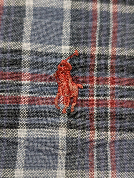 CHEMISE Ralph Lauren homme S Classic Flannel BLEU ROUGE hiver ❄️