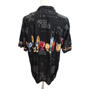 Chemise Hawaïenne Made in Hawaii Paradise Found Rayonne Noir Cocktail L