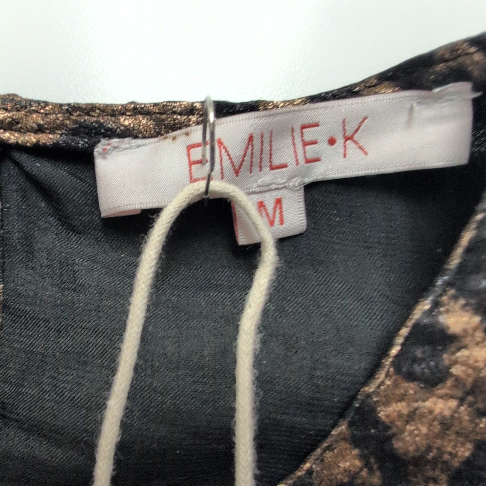 Robe Emilie.K Diane M Manches Longues Léopard Noir Doré Neuve Étiquette