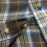 Chemise Lee Flanelle Taille M Marron et Bleu à Carreaux Vintage