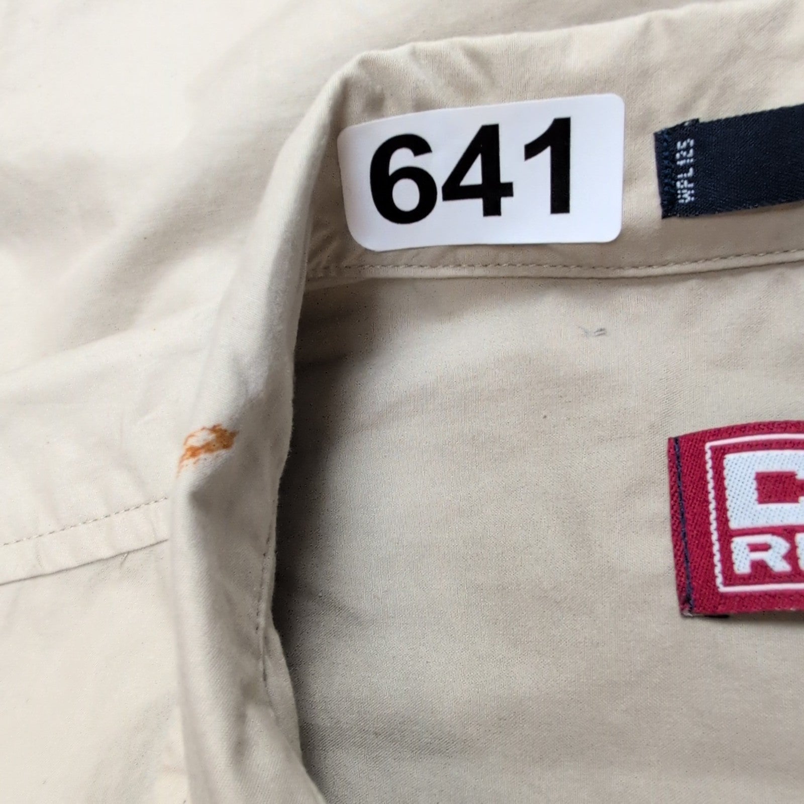 Chemise Chaps Ralph Lauren Manches Courtes Crème Coton Cuba Café Taille XLT