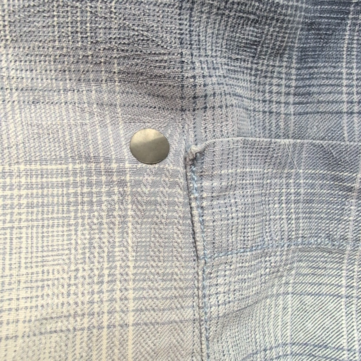 Chemise Hawaïenne Tommy Bahama L 100% Soie Bleue Carreaux Boutons Bois