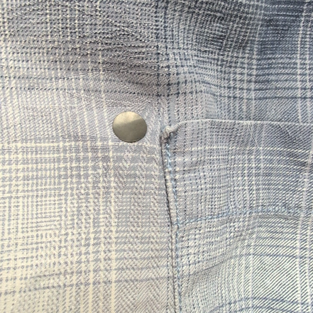 Chemise Hawaïenne Tommy Bahama L 100% Soie Bleue Carreaux Boutons Bois
