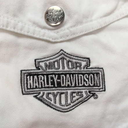 Chemise Harley Davidson Taille 2XL Blanche 100% Coton Boutons Pression