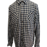 CHEMISE WRANGLER FLANELLE XXL CARREAUX BLEU MARINE VINTAGE Workwear |238S