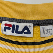 Sweat Fila Vintage 90s - Pull Jaune Éclatant Retro Streetwear - Taille L