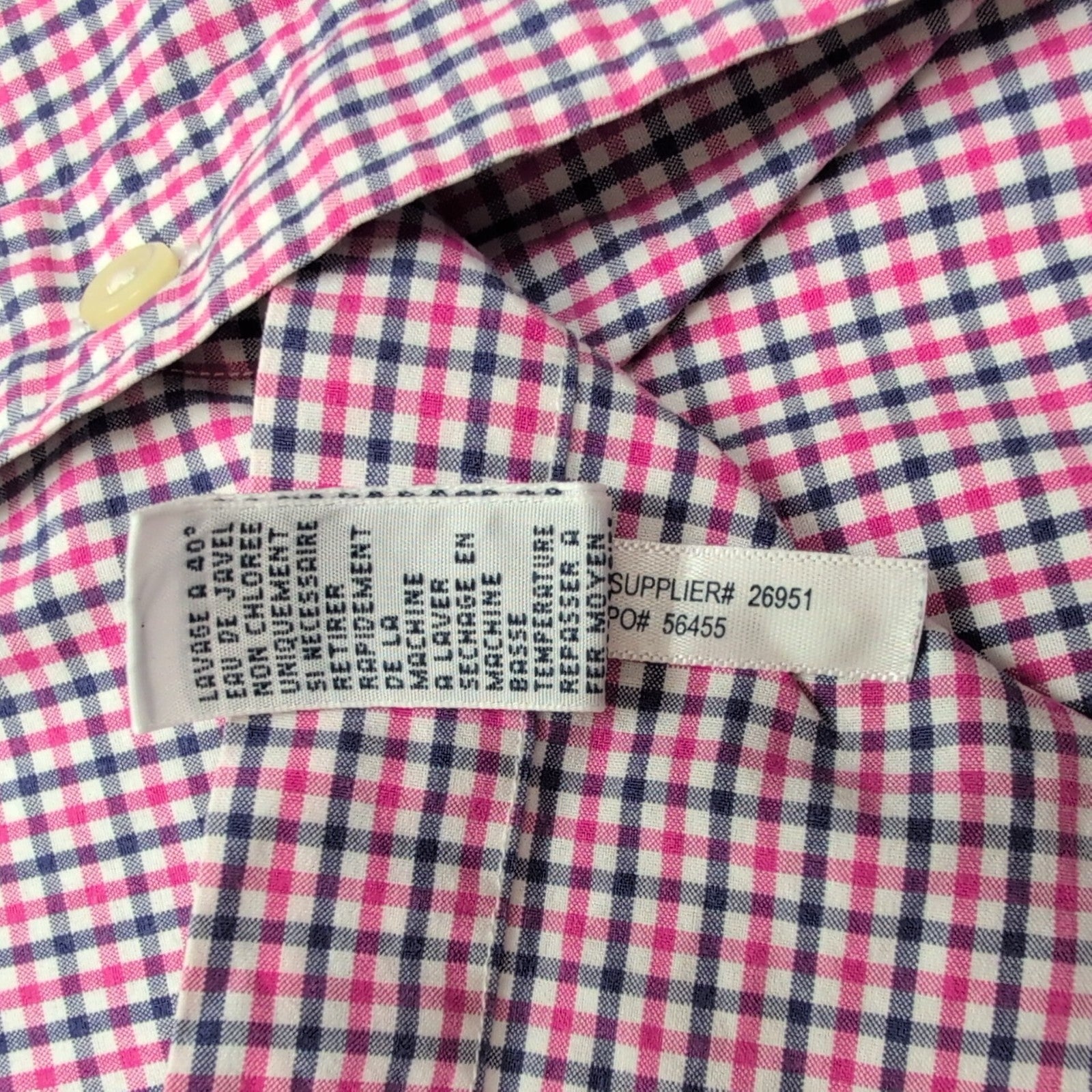 Chemise Ralph Lauren L Rose Bleu Carreaux Classic Fit Shirt Button Down Coton