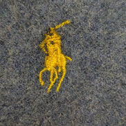 Écharpe Polo Ralph Lauren Vintage 100% Laine d'Agneau Bleu Clair Logo Jaune