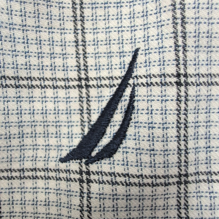 Chemise Nautica L Carreaux Made in Hong Kong Logo Brodé 100% Coton