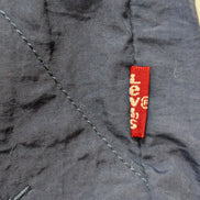 Blouson Levis Homme L Coupe-Vent Nylon Capuche Jaune Bleu Marine Veste Fine Neuf