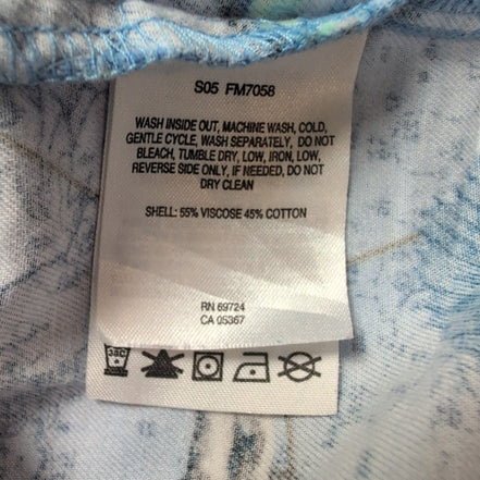 Chemise Hawaïenne Manches Courtes Columbia Poissons Bleu Viscose Coton L