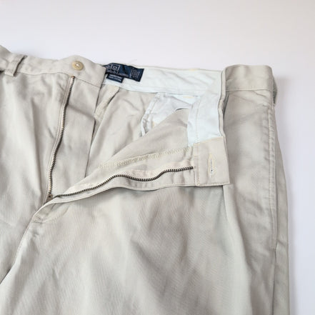 Pantalon Chino Polo Ralph Lauren Andrew W36 L29 Crème À Pinces Coton USA