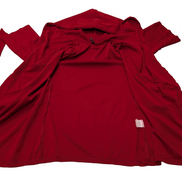 Gilet Rouge à Capuche XT Ceinture Style Cape - Matière Fluide - Taille S