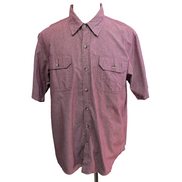 Chemise Wrangler Manche Courte Bordeaux Unie Taille M Deux Poches