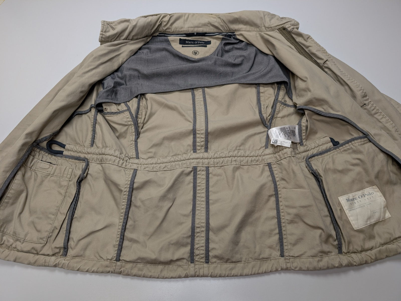 Marc O'Polo Veste Blouson Coton Crème Beige M Capuche Col Field Jacket | 313BSR