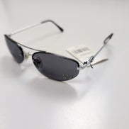Lunettes de soleil Y2K Ovales Métal Chromé Branches Fines Strass Cœur