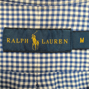 Chemise Ralph Lauren Homme M Bleu Petits Carreaux Logo Rouge Vintage