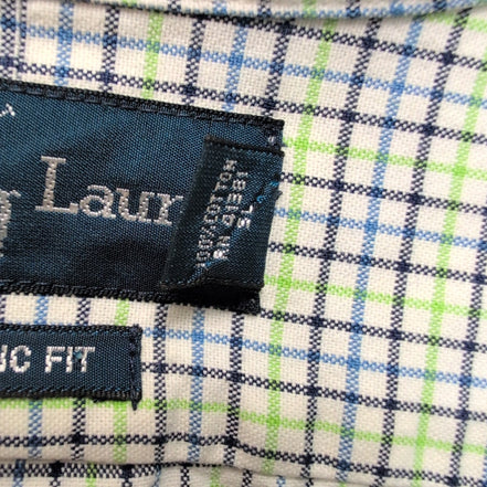 Chemise Ralph Lauren L Classic Fit Carreaux Bleu Vert Oxford Button Down Shirt