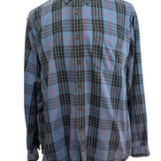 Chemise L.L. BEAN Flanelle Vintage Carreaux Bleu Noir Manches Longues Taille XL