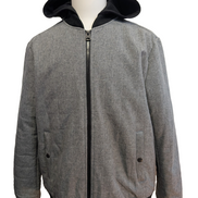 Veste Levi's Grise Matelassée Capuche Noire Homme Taille L