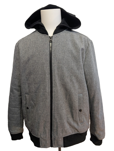 Veste Levi's Grise Matelassée Capuche Noire Homme Taille L