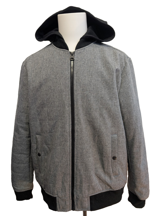Veste Levi's Grise Matelassée Capuche Noire Homme Taille L
