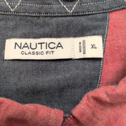 Chemise Nautica XL Rouge Chiné Classic Fit Logo Dos Nautica 83 manches longues
