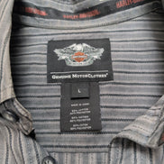 Chemise Harley Davidson XL Gris Rayures Manches courtes HD N°1 2 Poches