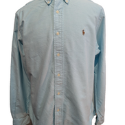 Chemise Ralph Lauren Manches Longues Custom Fit Turquoise Taille L