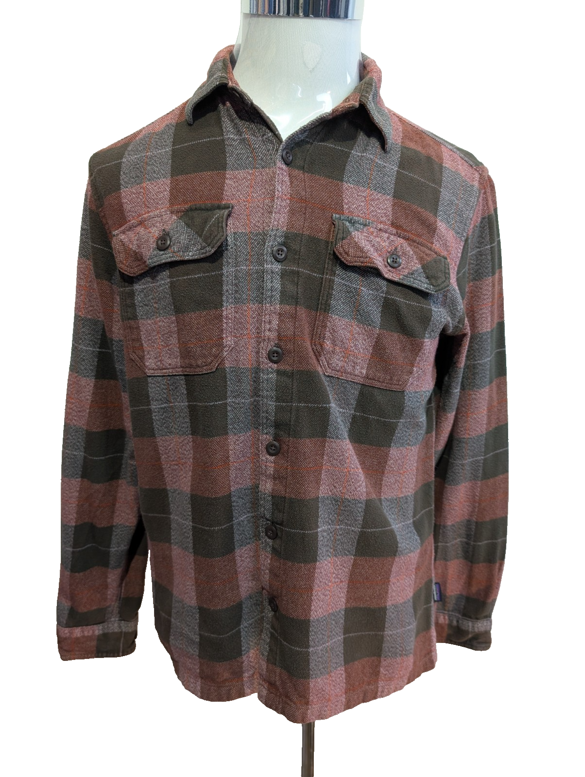 🏔️ Chemise PATAGONIA Flanelle Bio S Carreaux Rouge Marron |295S