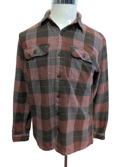 🏔️ Chemise PATAGONIA Flanelle Bio S Carreaux Rouge Marron |295S