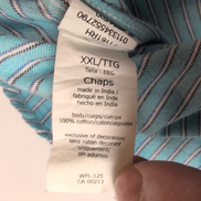 Chemise Chaps turquoise rayures blanches manches longues 1 poche XXLTG (3XL)