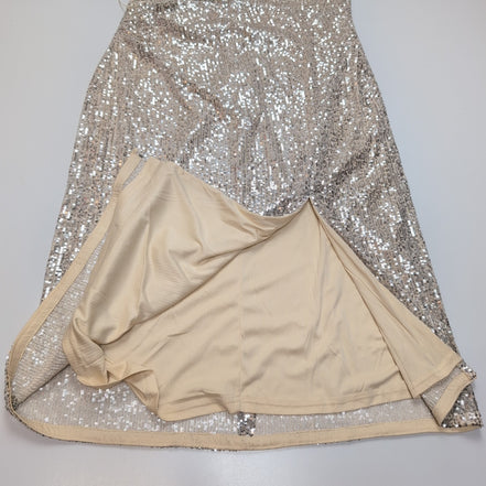 Robe Soirée Finding Friday T44 Argent Pailletée Dos Nu Neuve Étiquette