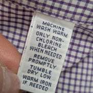 Chemise Polo Ralph Lauren Shirt L XL Classic Fit Vichy Violet Logo Vert Button D
