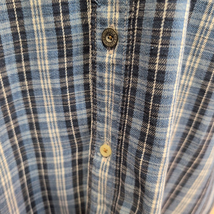 Chemise LEVI'S Homme XXL/3XL Bleue à Carreaux Boutons Métal Modèle Rare