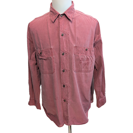 Chemise Harley Davidson L Rouge Patinée Made in Hong Kong Coton Vintage