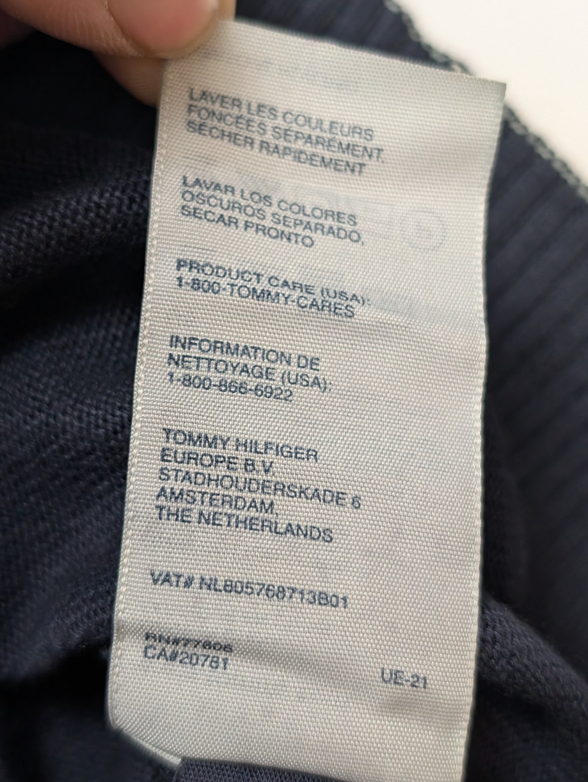 Pull Tommy Hilfiger Col V Bleu Marine Coupe Large - Taille 3XL (XXL TG)