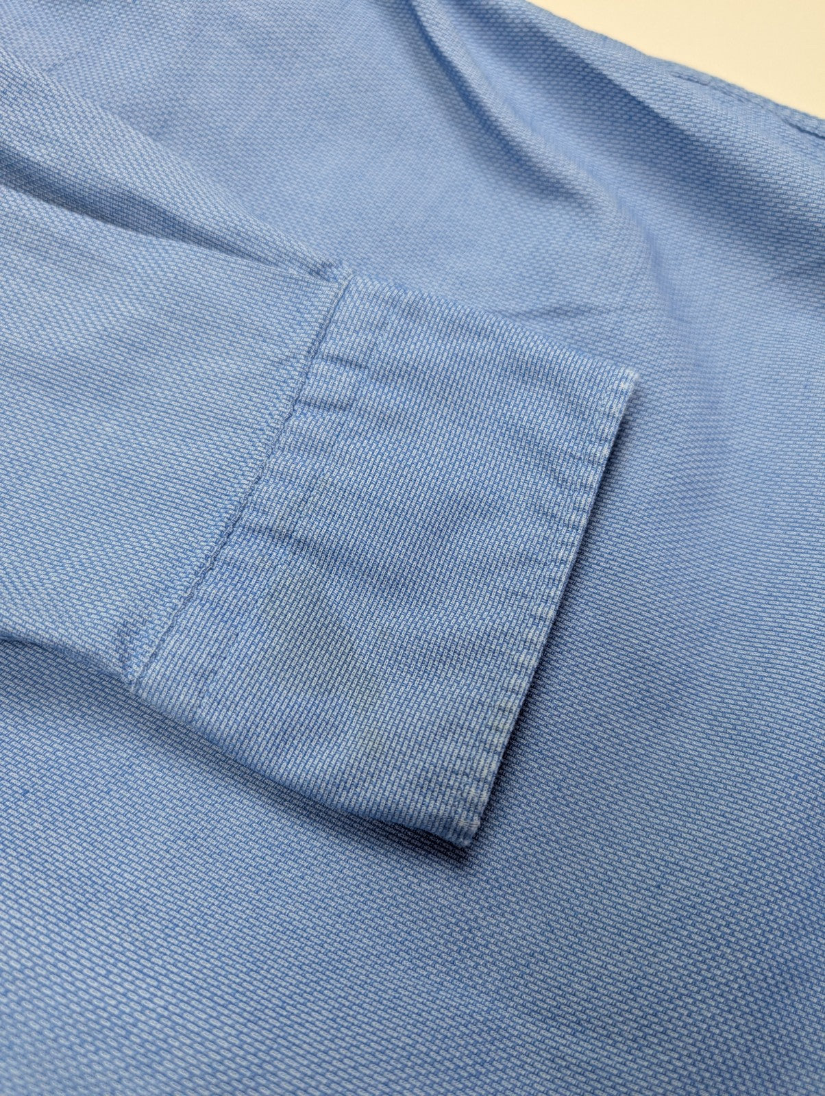 Chemise CHAPS vintage bleu uni logo brodé manches longues homme taille XL