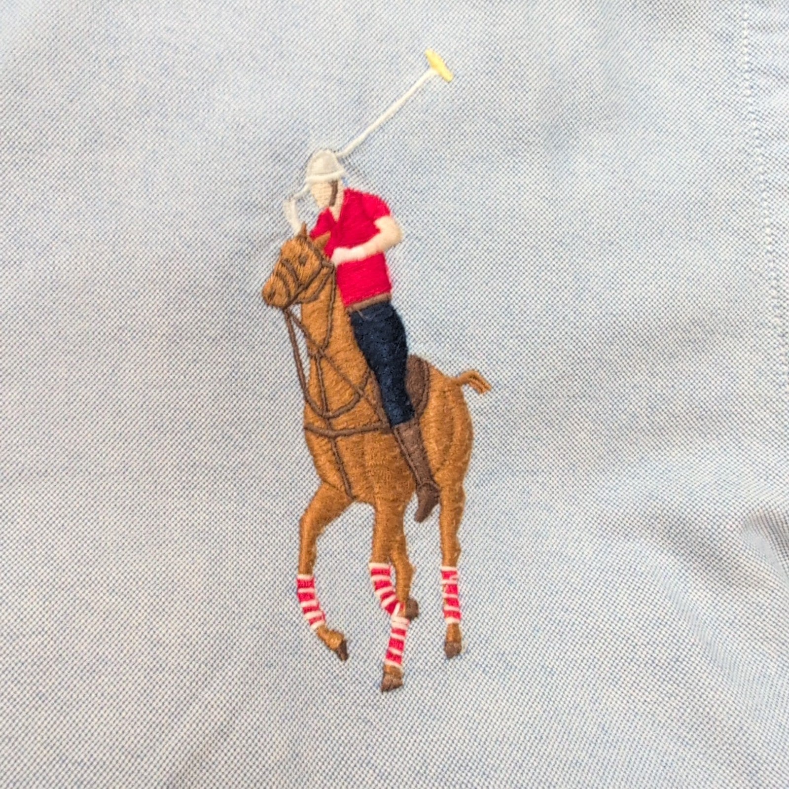 Chemise Ralph Lauren XL 18-20 Ans Bleu Big Pony Manches Courtes
