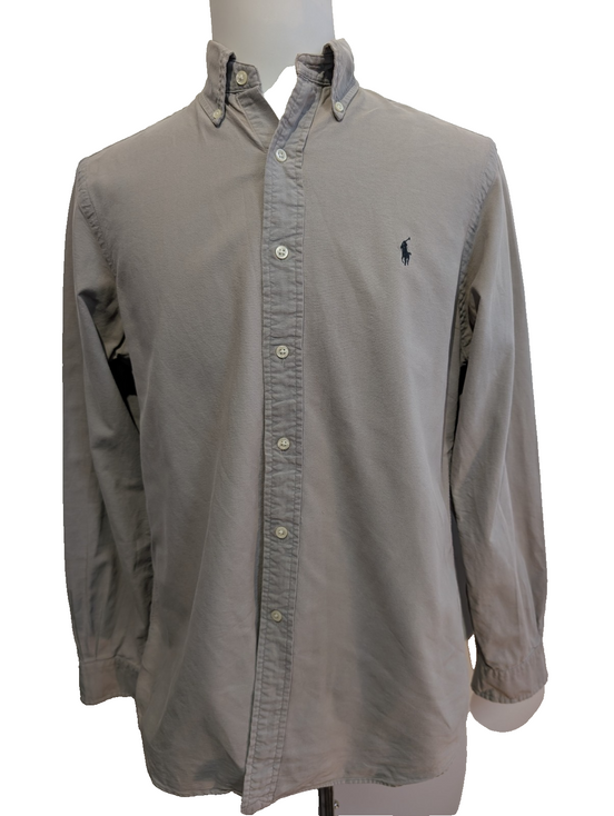 Chemise Ralph Lauren M Crème Ivoire Shirt Button Down Coton Manches Longues 3141