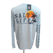 T-shirt Salt Life Bleu Clair Manches Longues Coton Taille L Surf Neuf étiquette