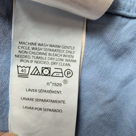 Chemise Ralph Lauren XLT Bleu Ciel Logo Jaune Manches Courtes QR Code