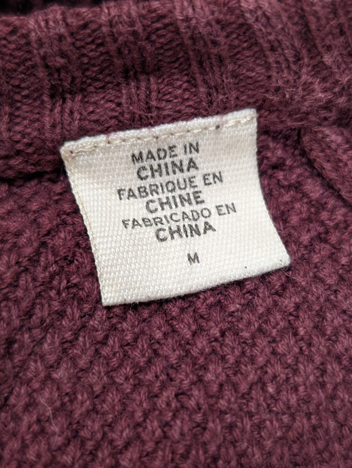 Pull Levi's Unisexe Taille M Bordeaux Grenat Col Rond Maille Fine