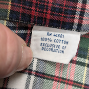 Chemise RALPH LAUREN Carreaux Rouge Blanc Vert Manches longues Taille L