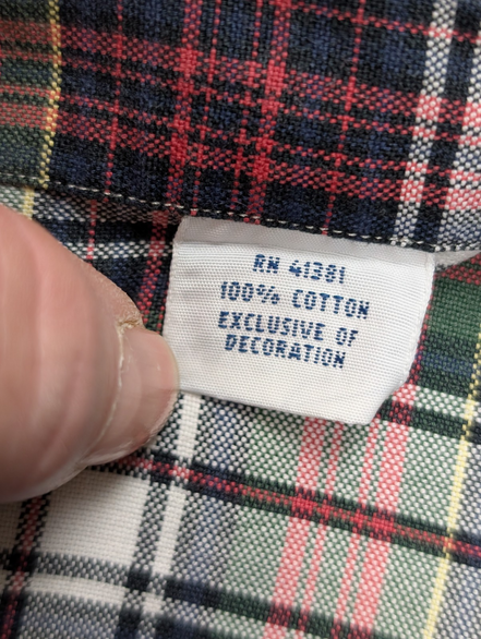 Chemise RALPH LAUREN Carreaux Rouge Blanc Vert Manches longues Taille L