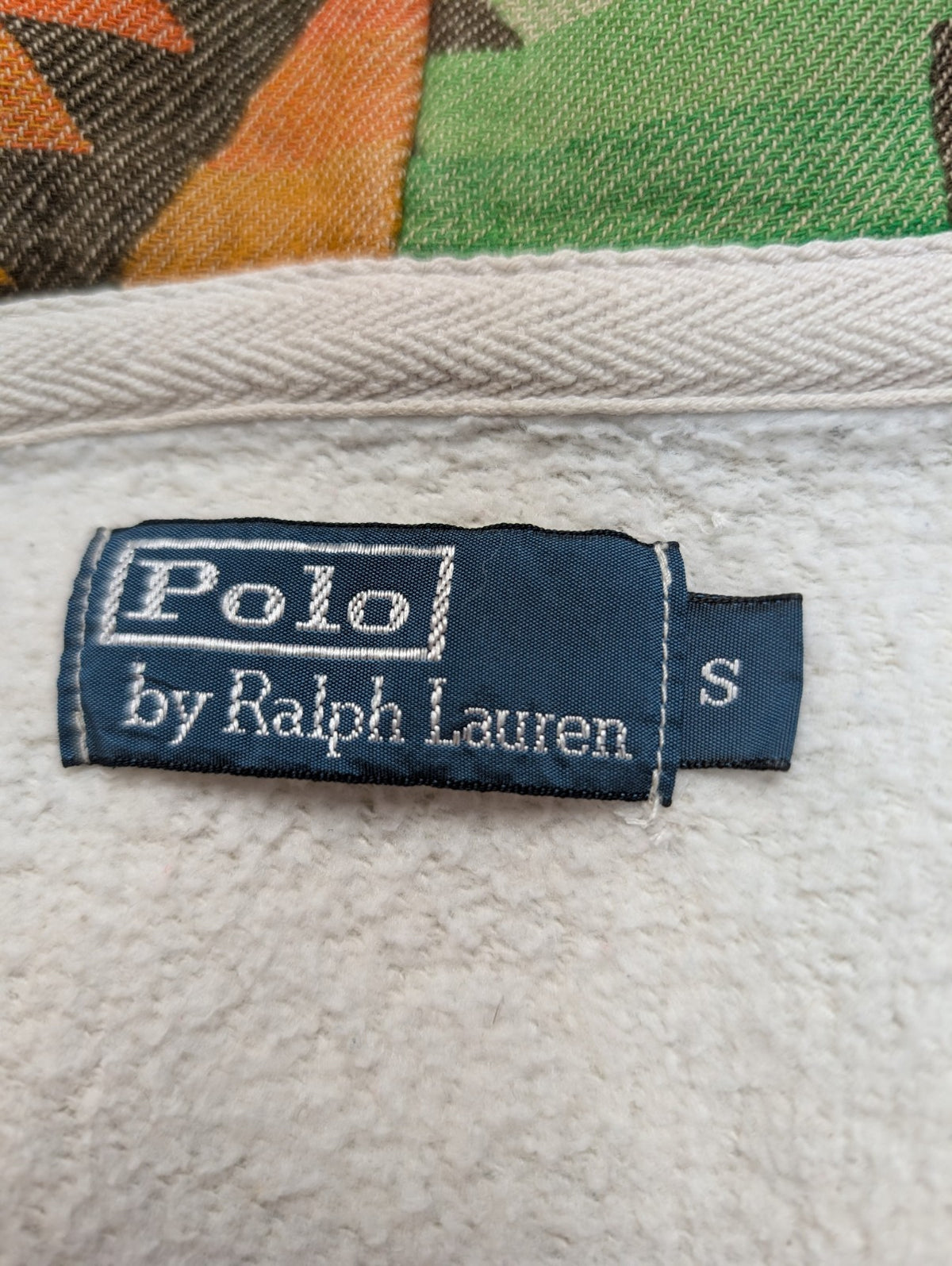 Veste Polo Ralph Lauren crème S capuche doublée motif aztèque logo noir