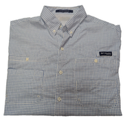 Chemise Columbia PFG bleu et blanche à carreaux taille L #286msch