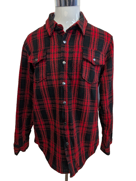 Surchemise Veste Flanelle Matelassée ROUGE AMERICAN RAG Coudières Taille L |265S